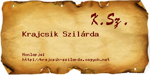 Krajcsik Szilárda névjegykártya